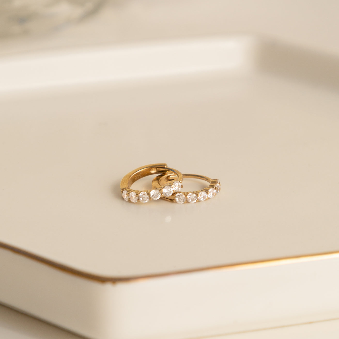 Classic CZ Huggie Hoop Earrings | Simple & Dainty Jewelry