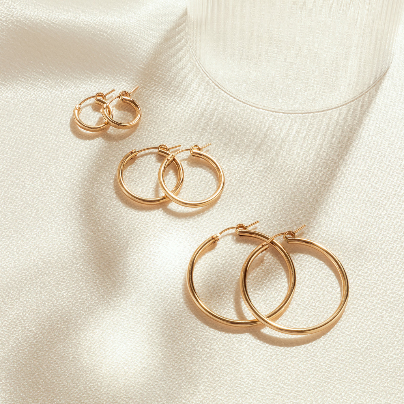 Small (13mm) Medium (22mm) Large (35mm) X-Large (50mm), Everyday Hoop Earrings by Simple & Dainty Jewelry