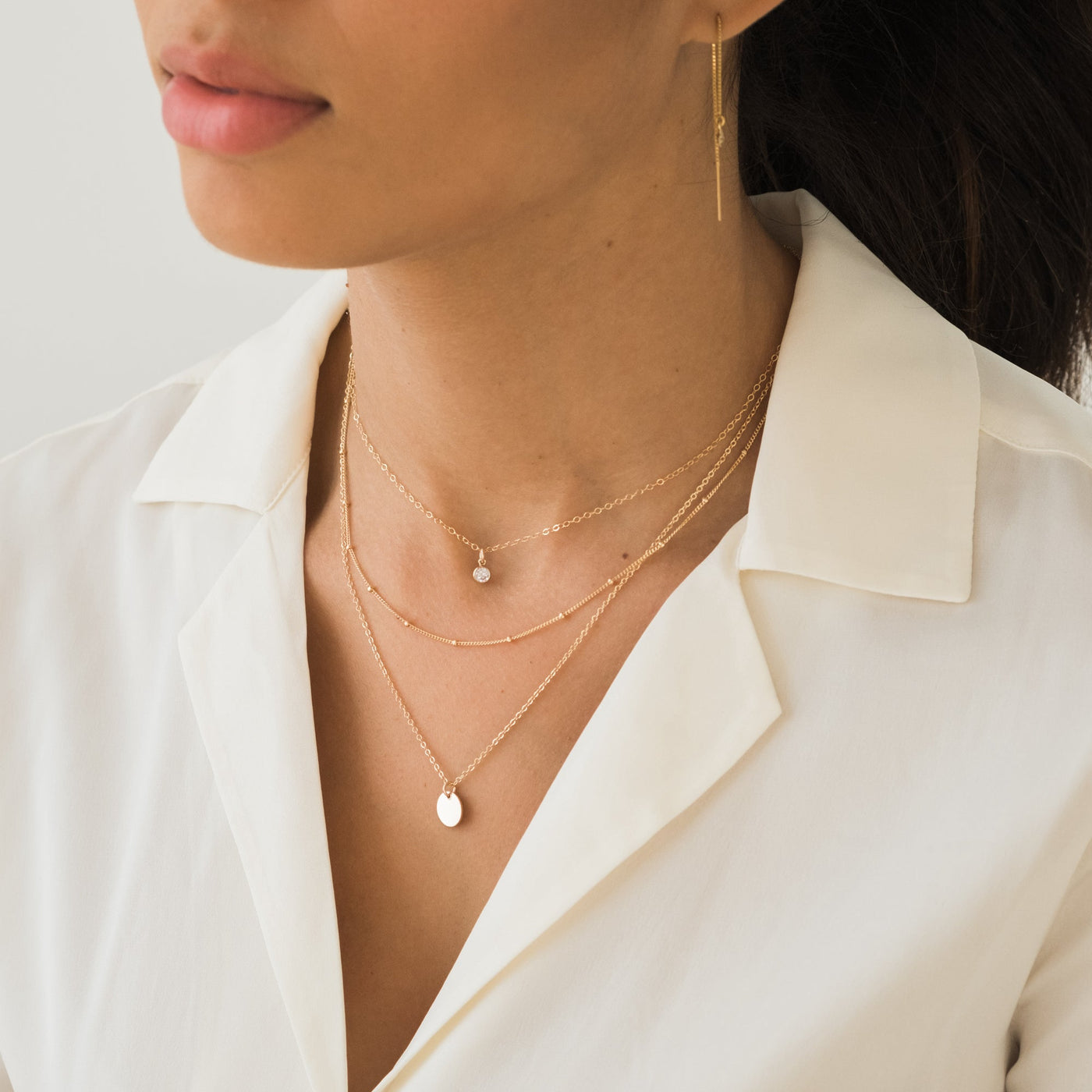 Dainty Satellite Chain Necklace | Simple & Dainty Jewelry