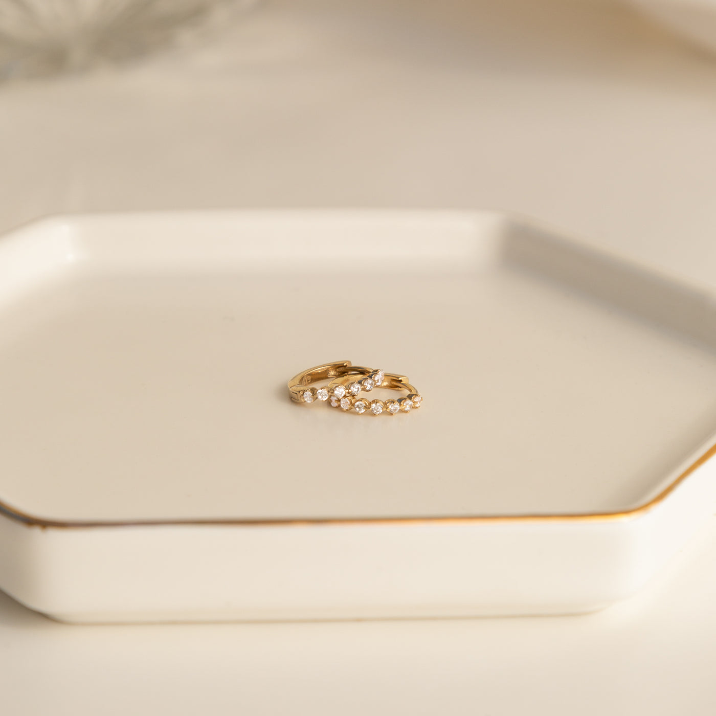 Dainty CZ Huggie Hoop Earrings | Simple & Dainty Jewelry