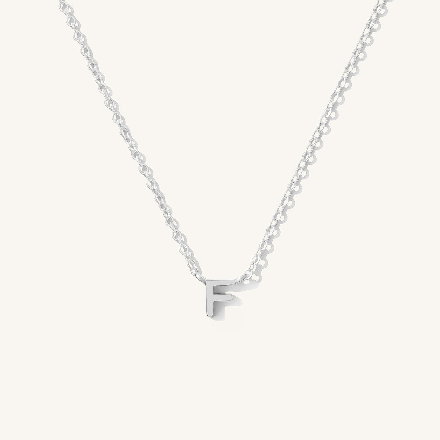 F Tiny Initial Necklace