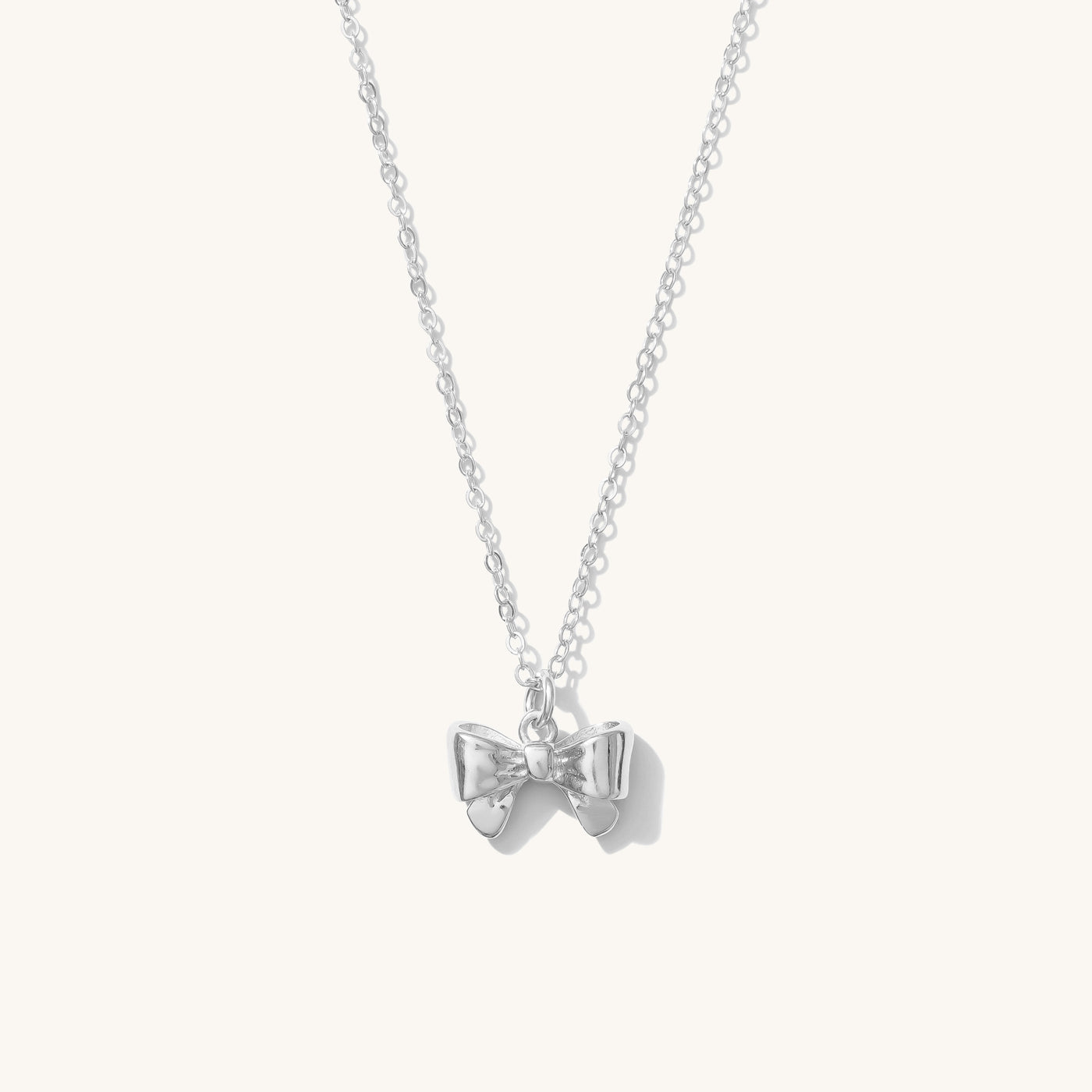 Sterling Silver Ribbon Bow Necklace