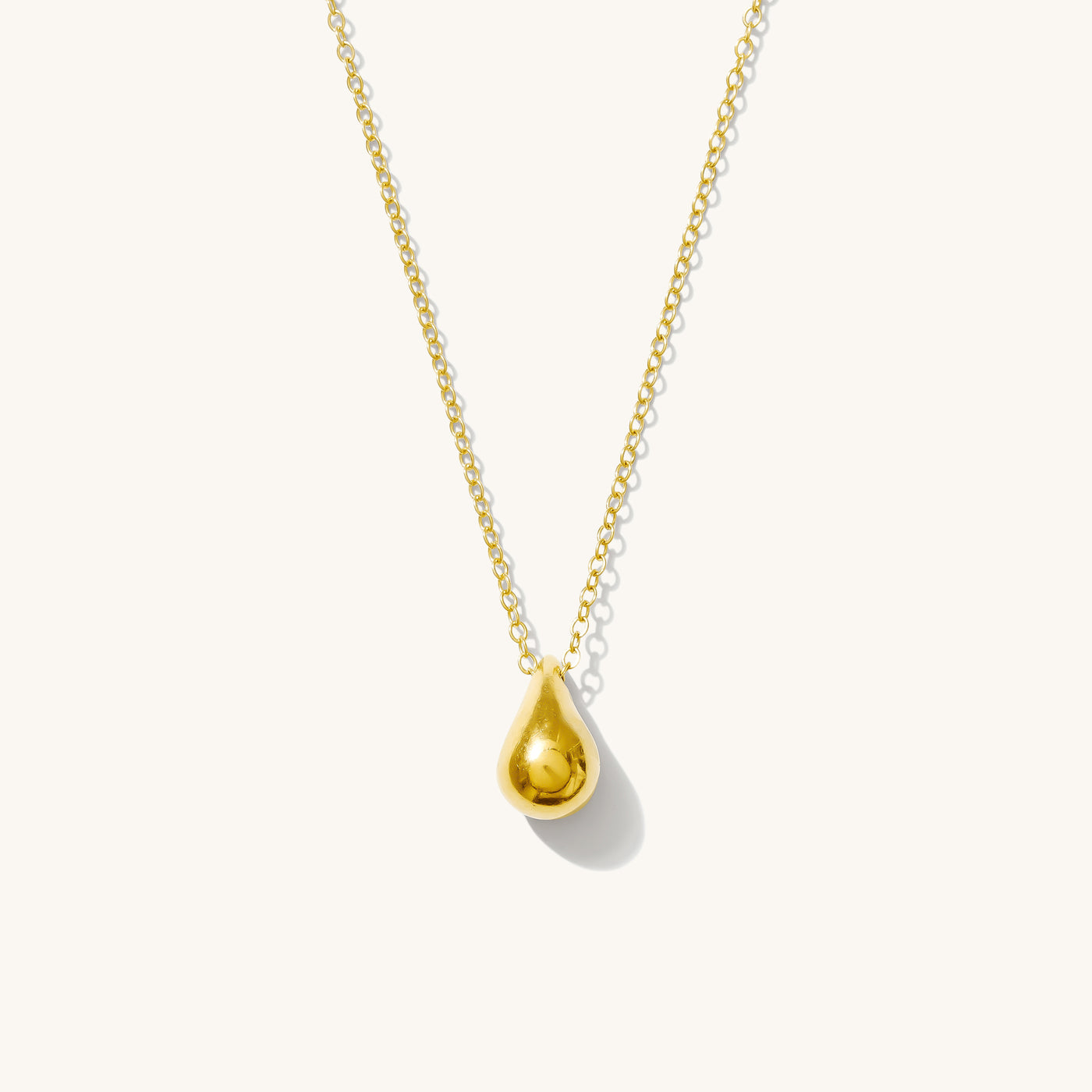 Small Teardrop Pendant Necklace on white background