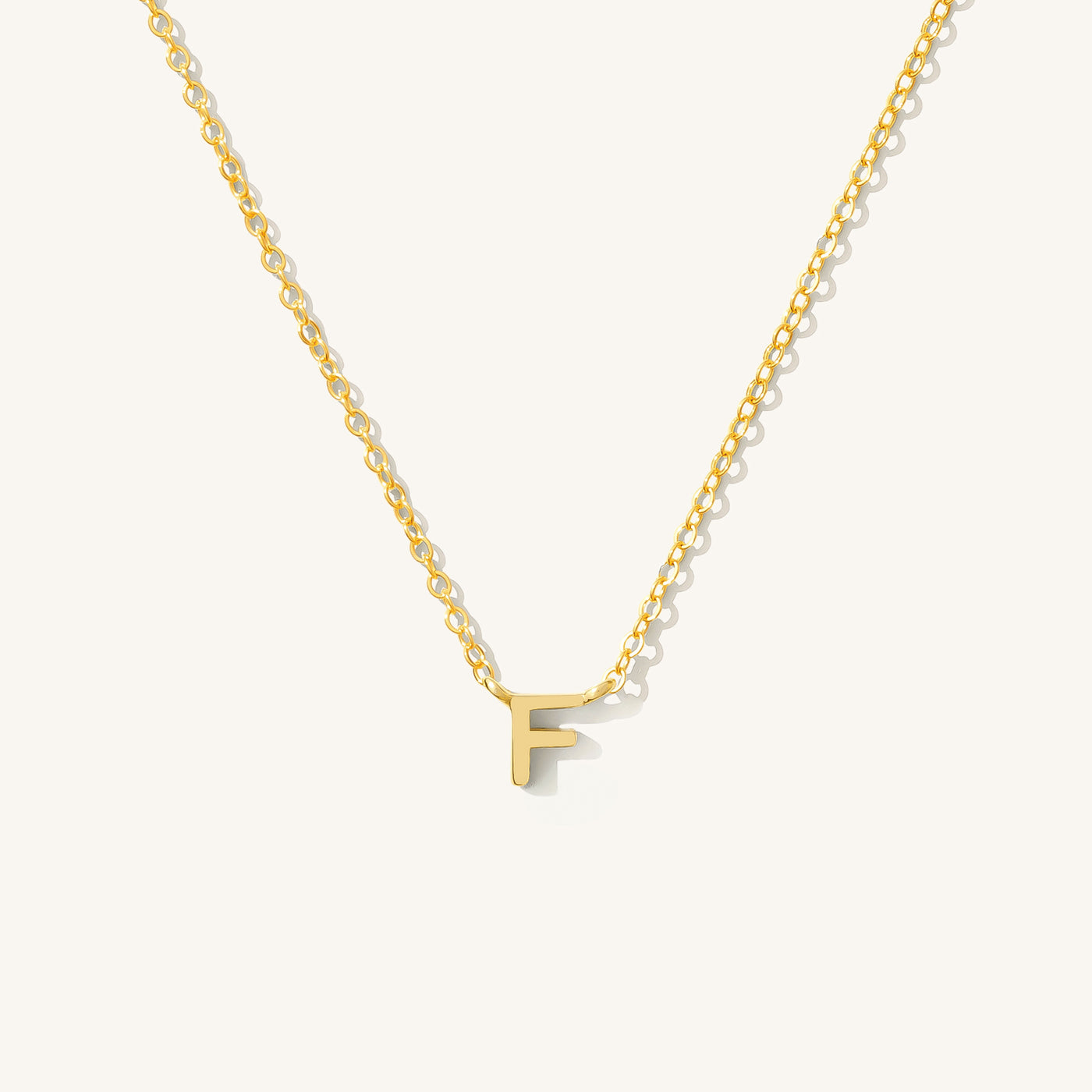 F Tiny Initial Necklace