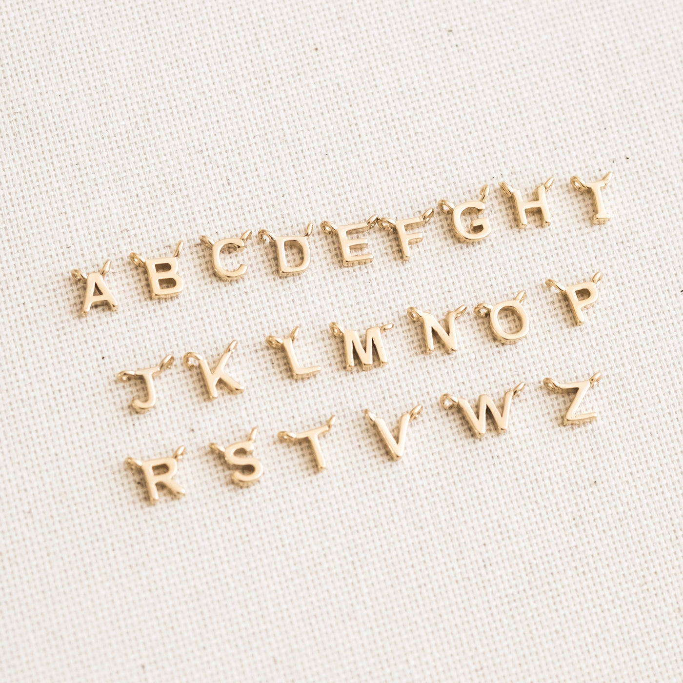 A B C D E F G H I J K L M N O P Q R S T U V W X Y Z Tiny Initial Necklace