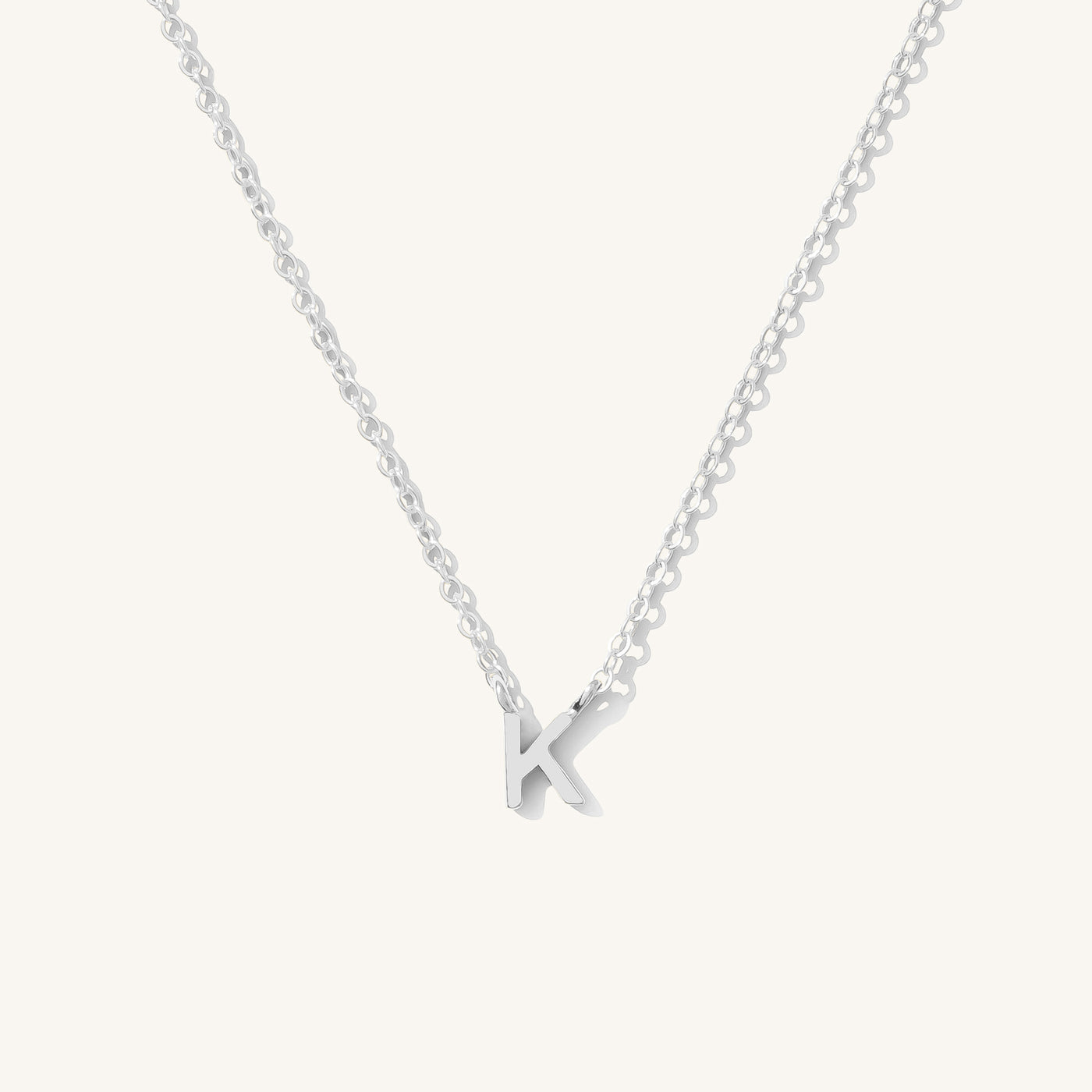 K Tiny Initial Necklace