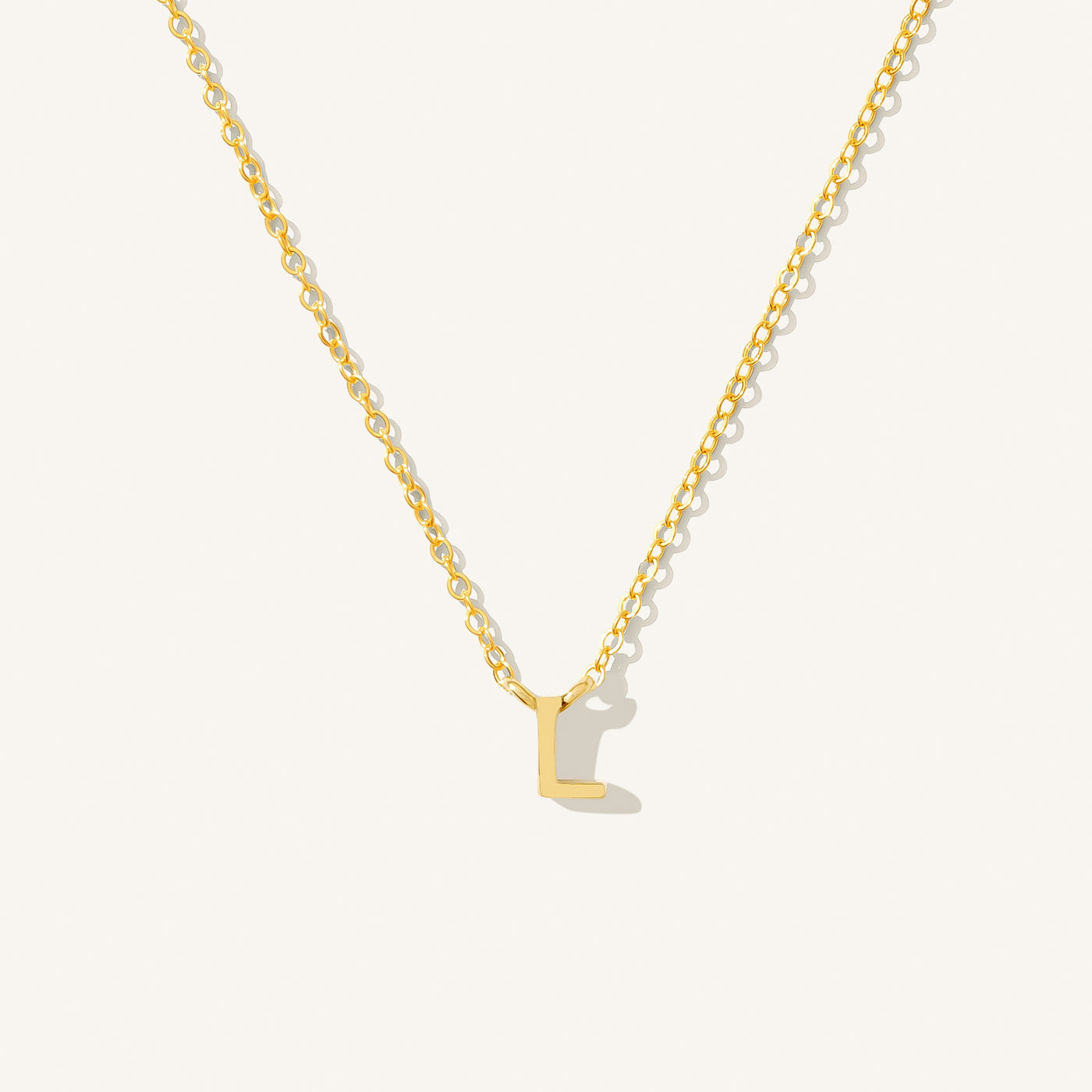 L Tiny Initial Necklace
