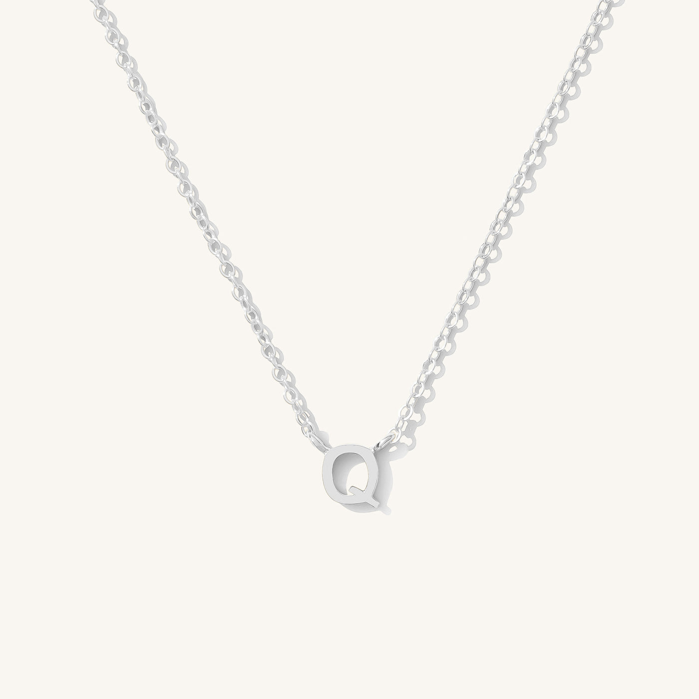 Q Tiny Initial Necklace