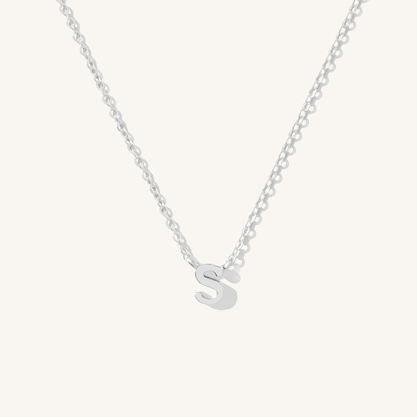 S Tiny Initial Necklace