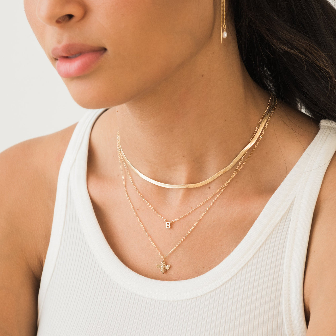 A B C D E F G H I J K L M N O P Q R S T U V W X Y Z Tiny Initial Necklace