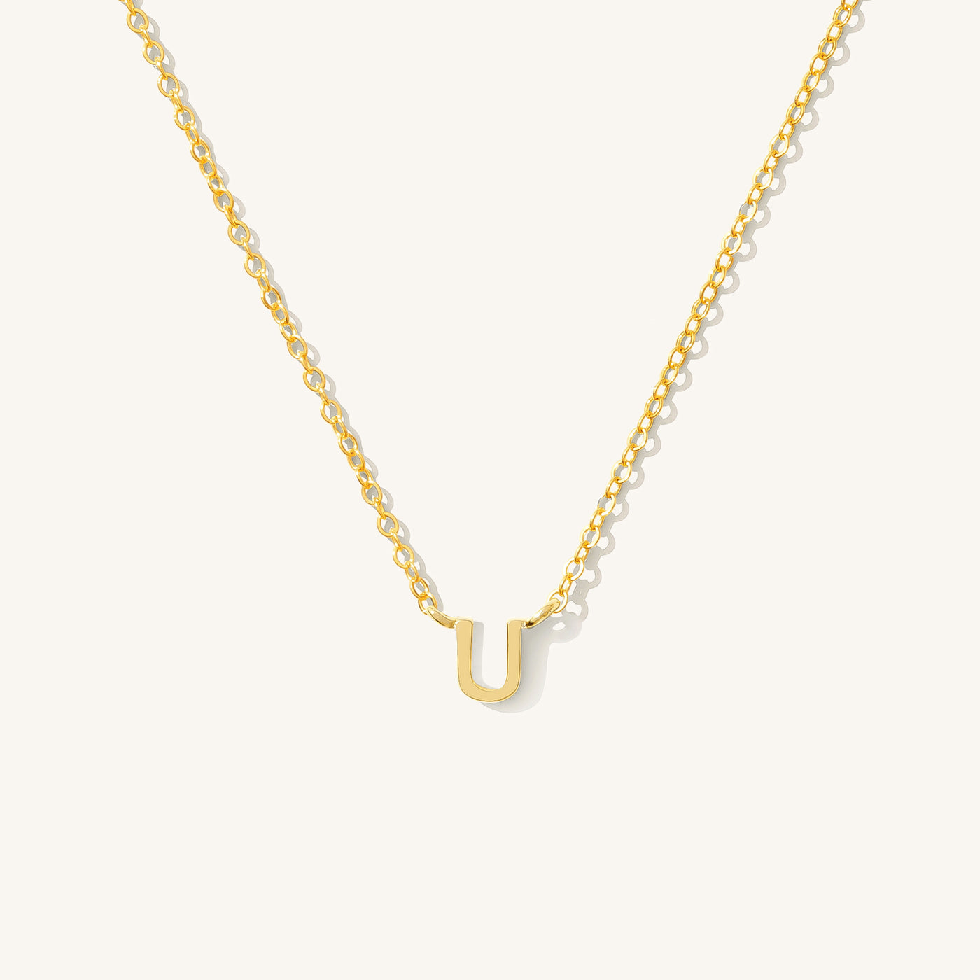 U Tiny Initial Necklace