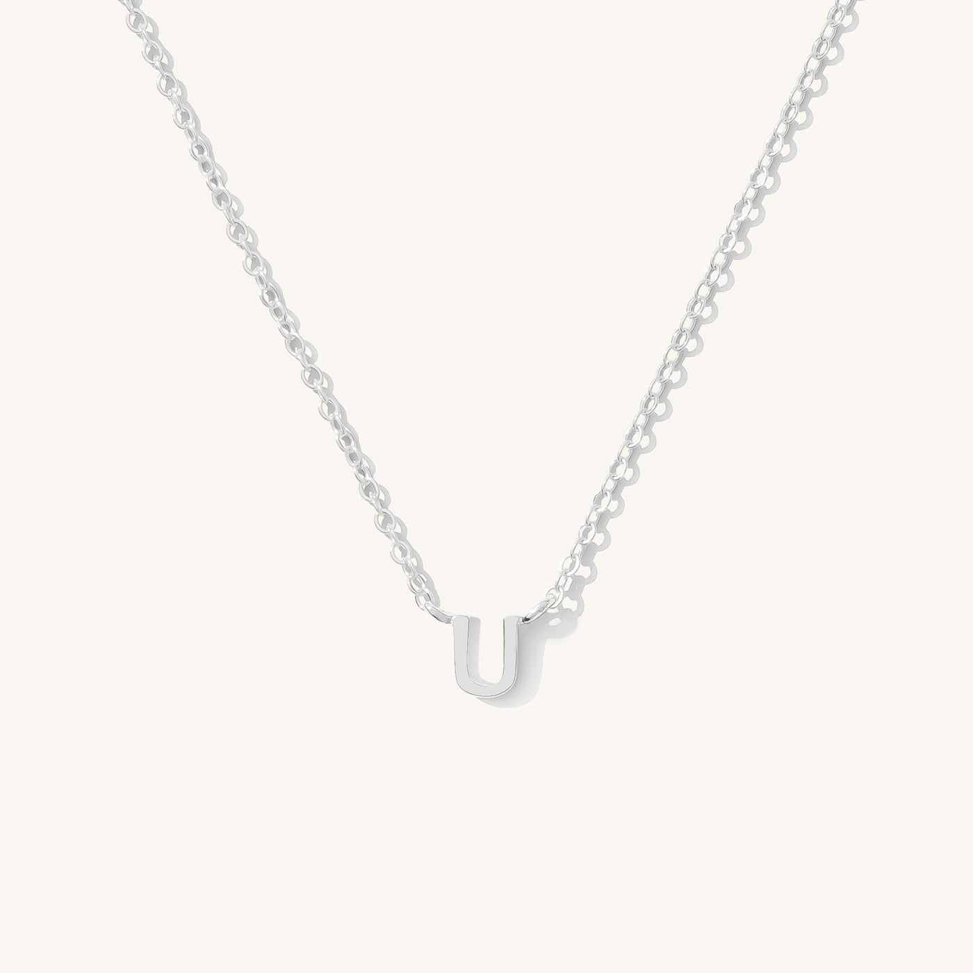 U Tiny Initial Necklace