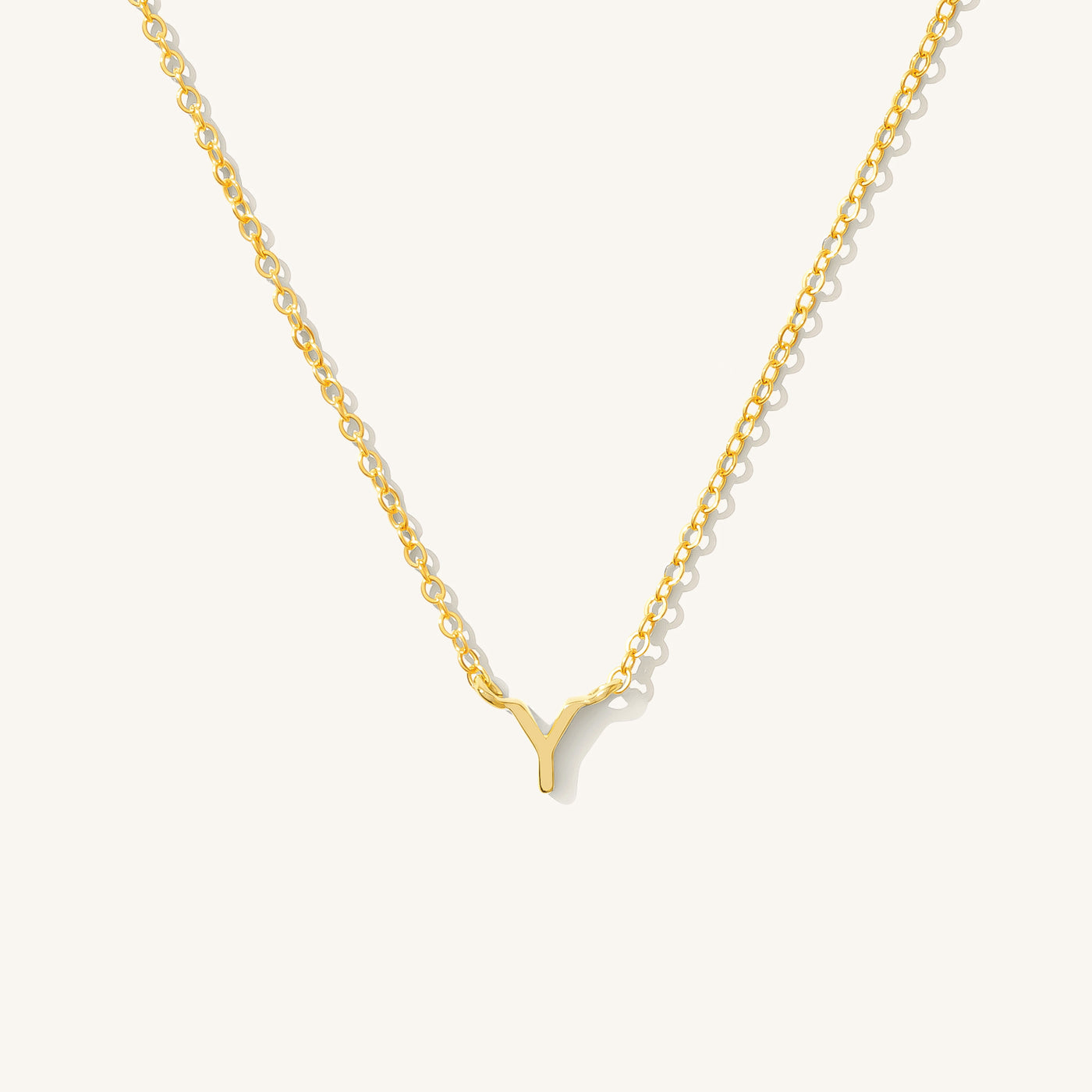 Y Tiny Initial Necklace