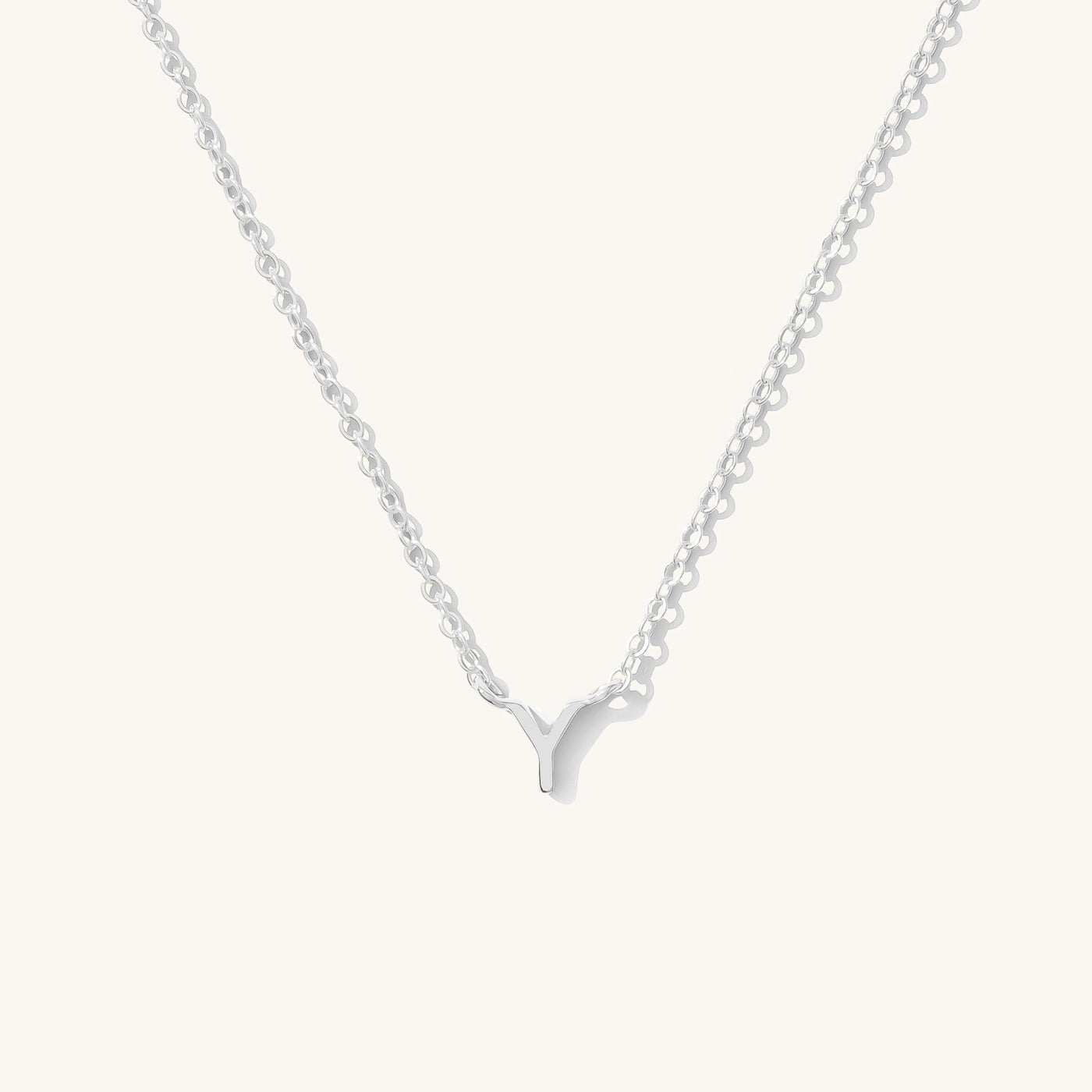 Y Tiny Initial Necklace