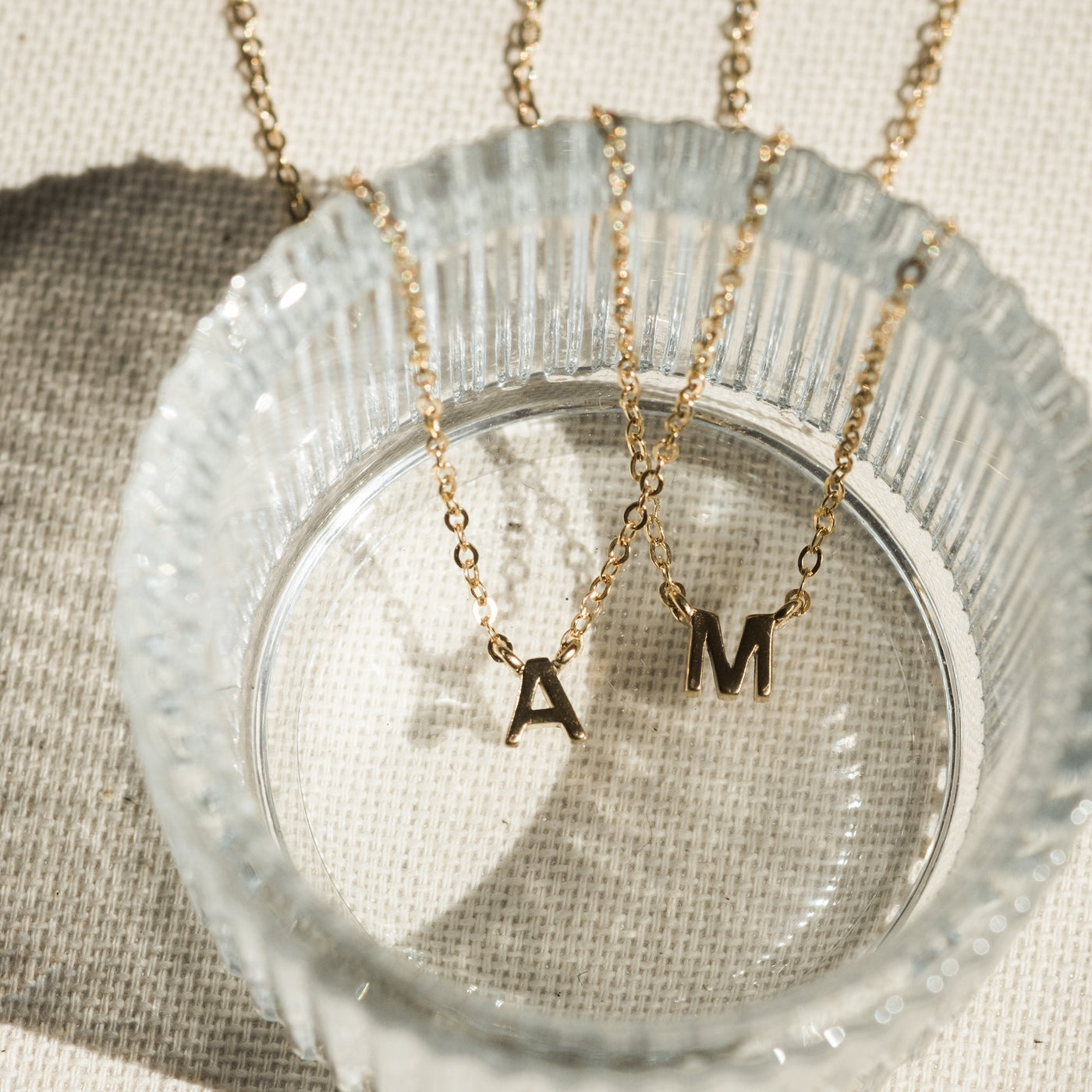 A B C D E F G H I J K L M N O P Q R S T U V W X Y Z Tiny Initial Necklace