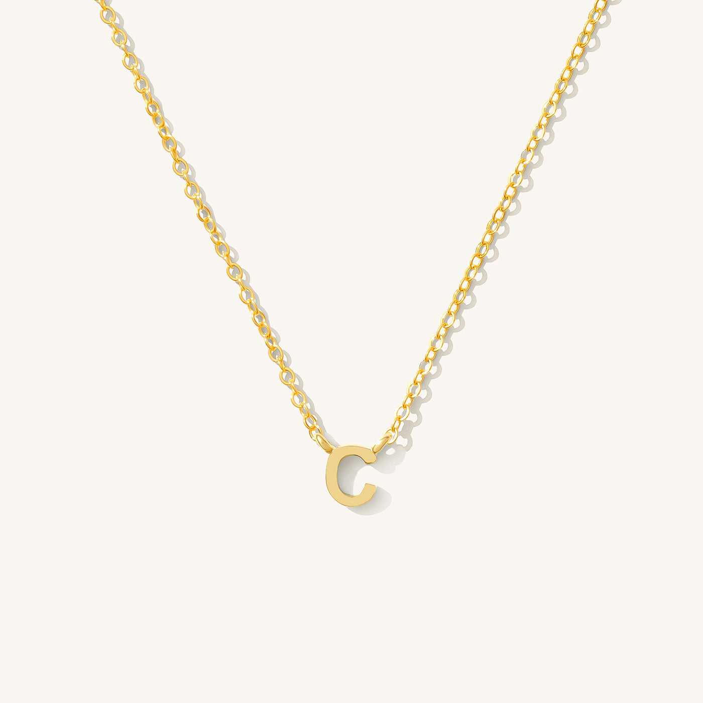 C Tiny Initial Necklace