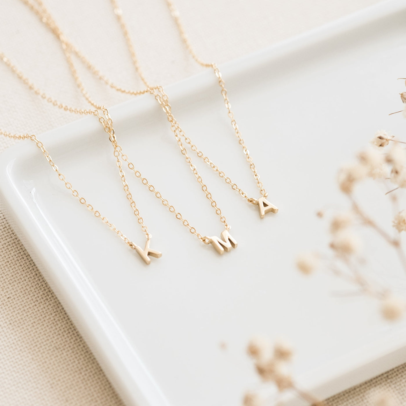 A B C D E F G H I J K L M N O P Q R S T U V W X Y Z Tiny Initial Necklace