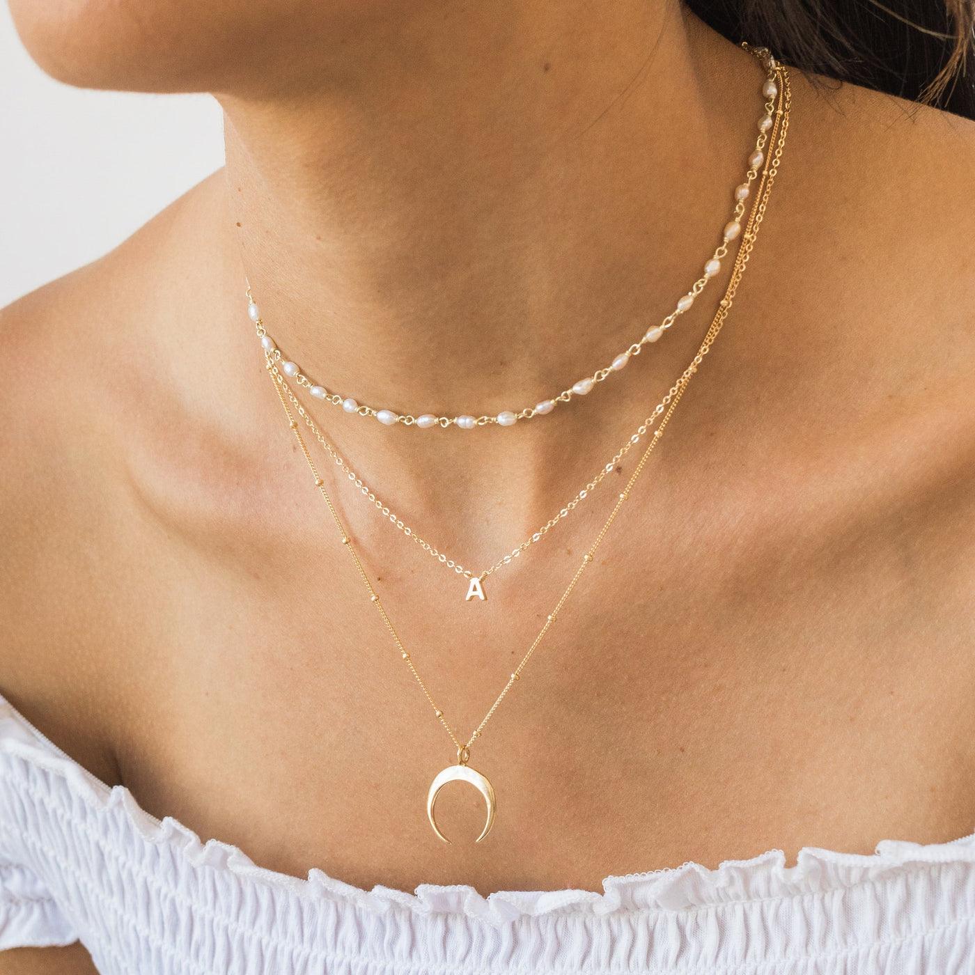 A B C D E F G H I J K L M N O P Q R S T U V W X Y Z Tiny Initial Necklace