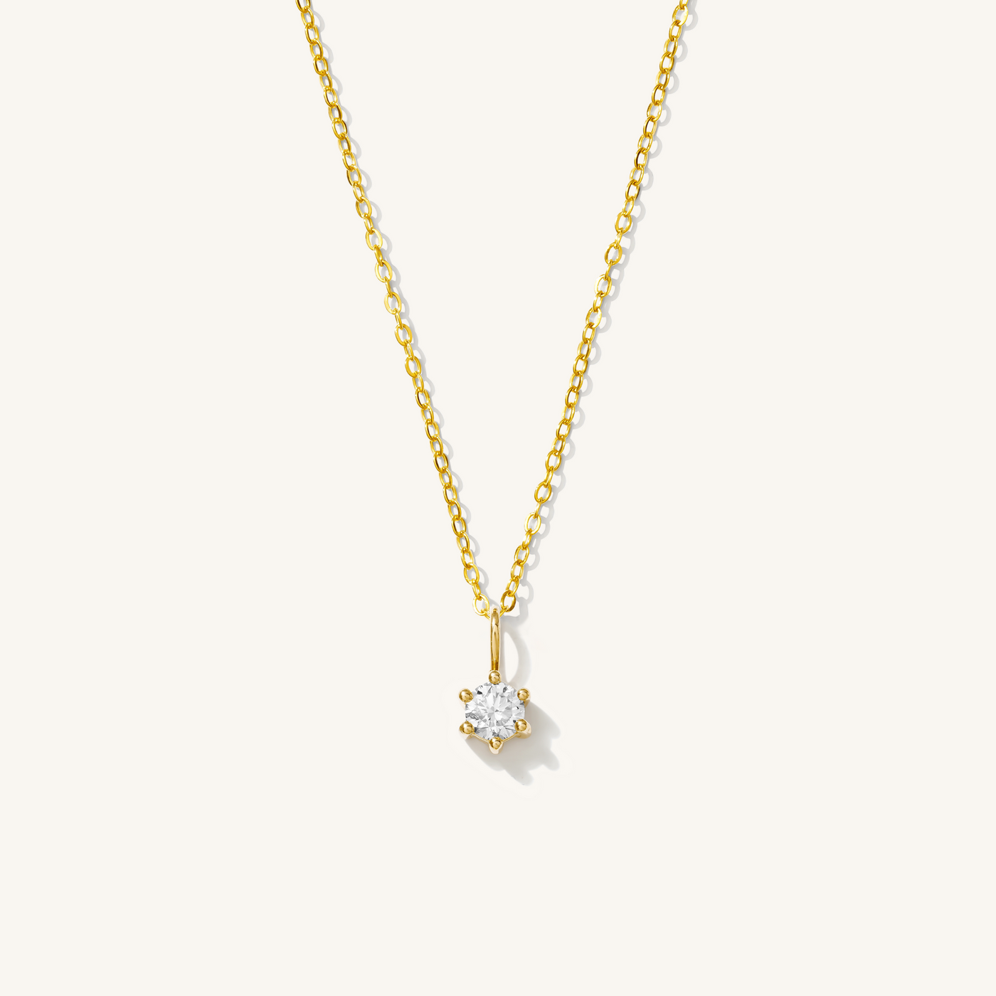 April - Diamond 14k Birthstone Charm Necklace