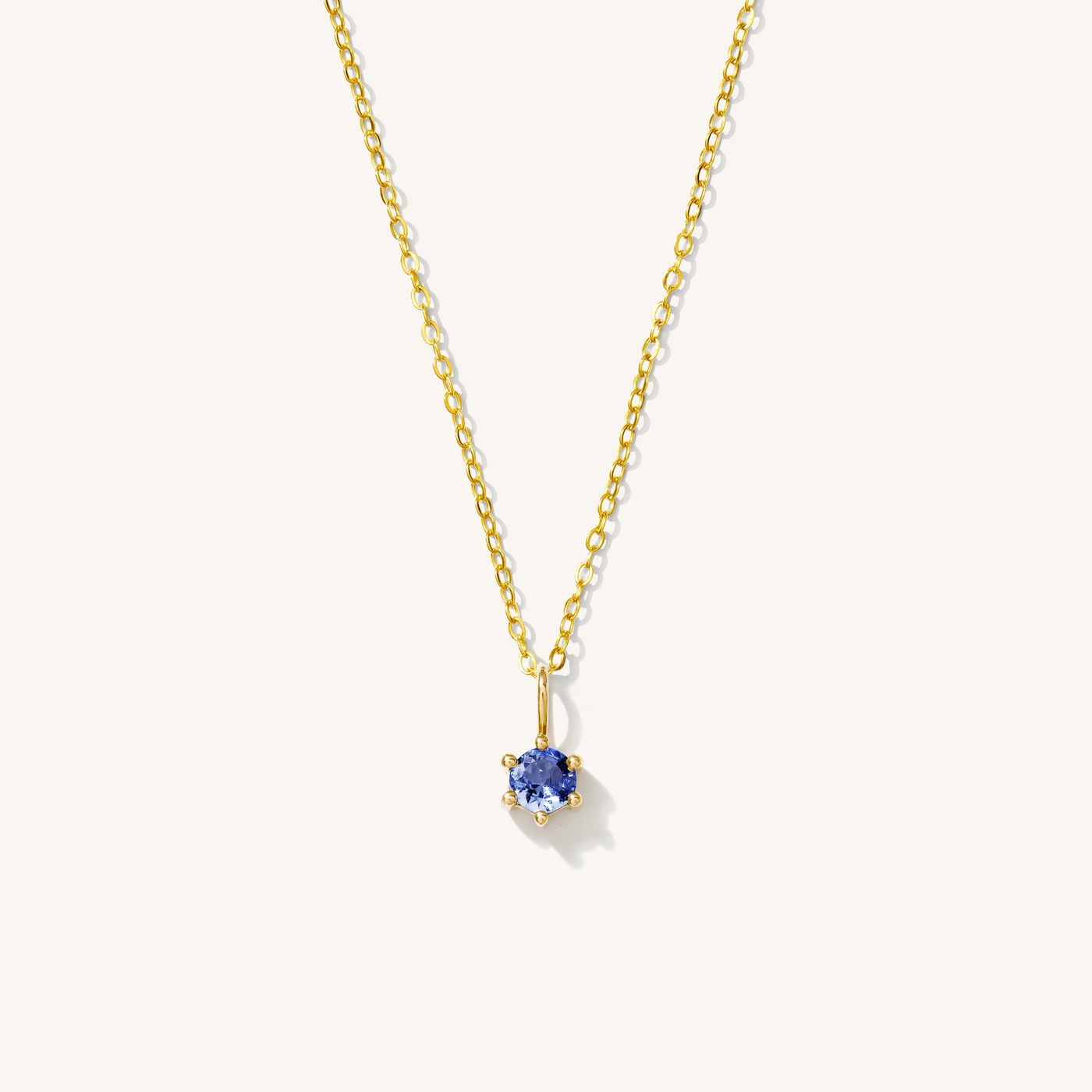 December - Tanzanite 14k Birthstone Charm Necklace